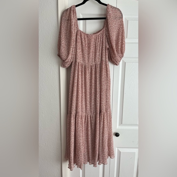 Carly Jean Los Angeles Ada Pink Dainty Floral Midi Maxi Dress - Picture 7 of 7